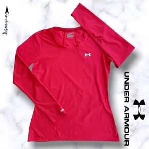 UNDER ARMOUR Long Sleeve Raspberry Heatgear Tee